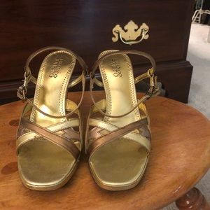 Franco Sarto 4” Gold Heels